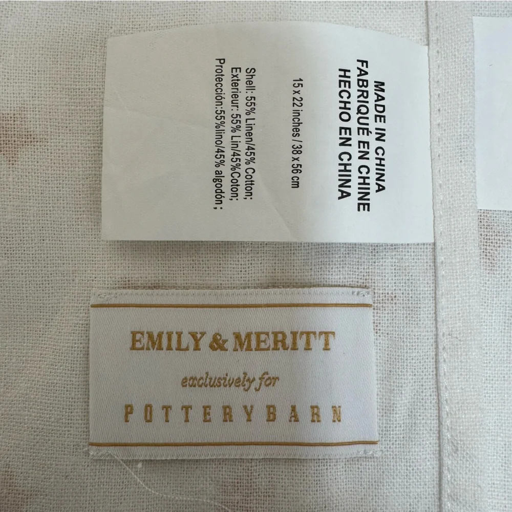 Emily & Meritt For Pottery Barn Guest Hand Towels Set of 2 Linen Cotton Blend